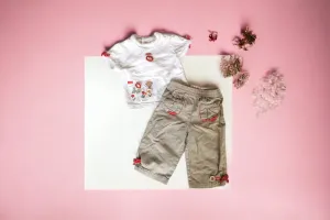 BABY GIRL SIZE 6 MONTHS - Matching 2 Piece Outfit EUC B36