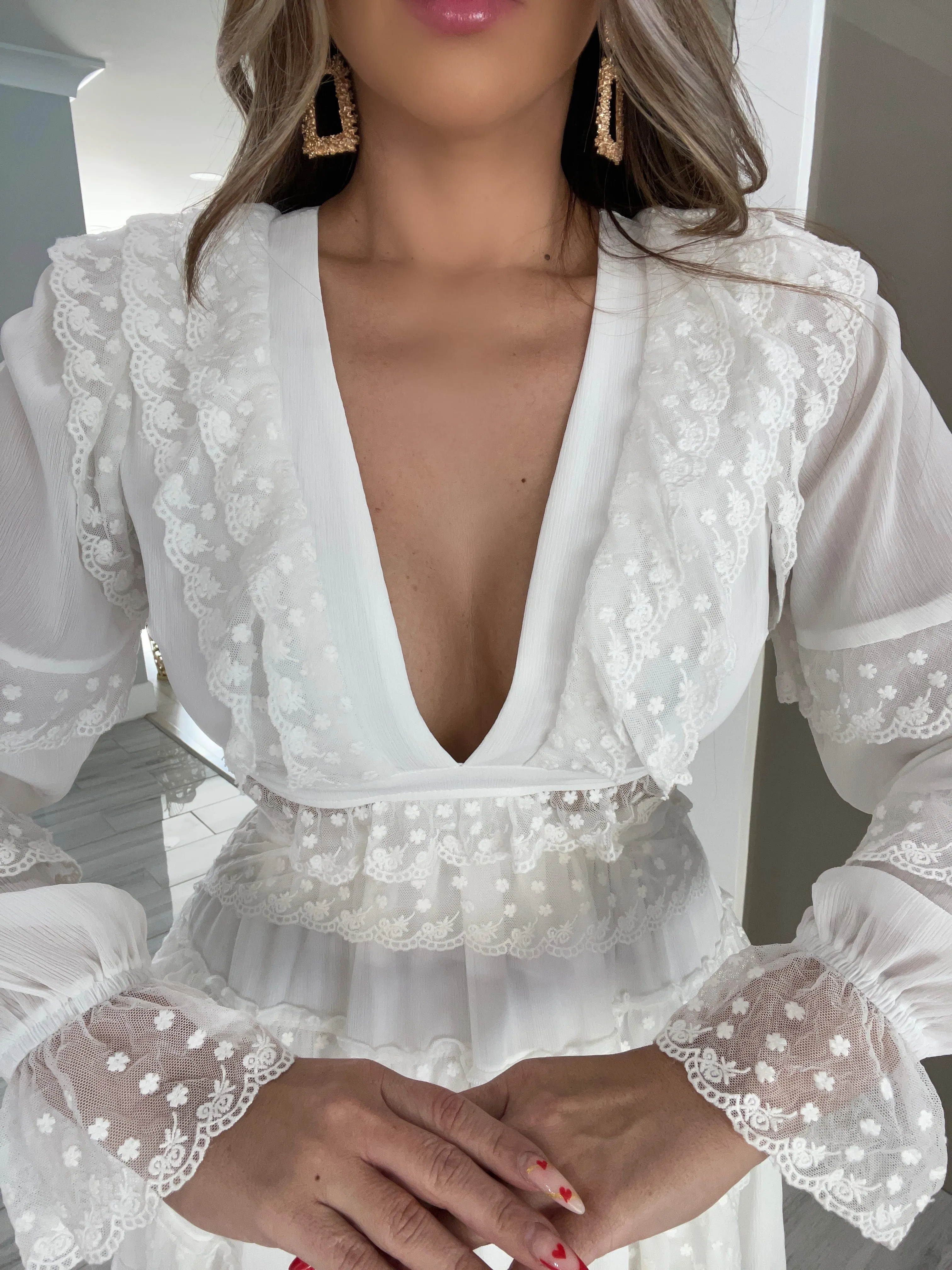 Barbara Mini Dress(White)