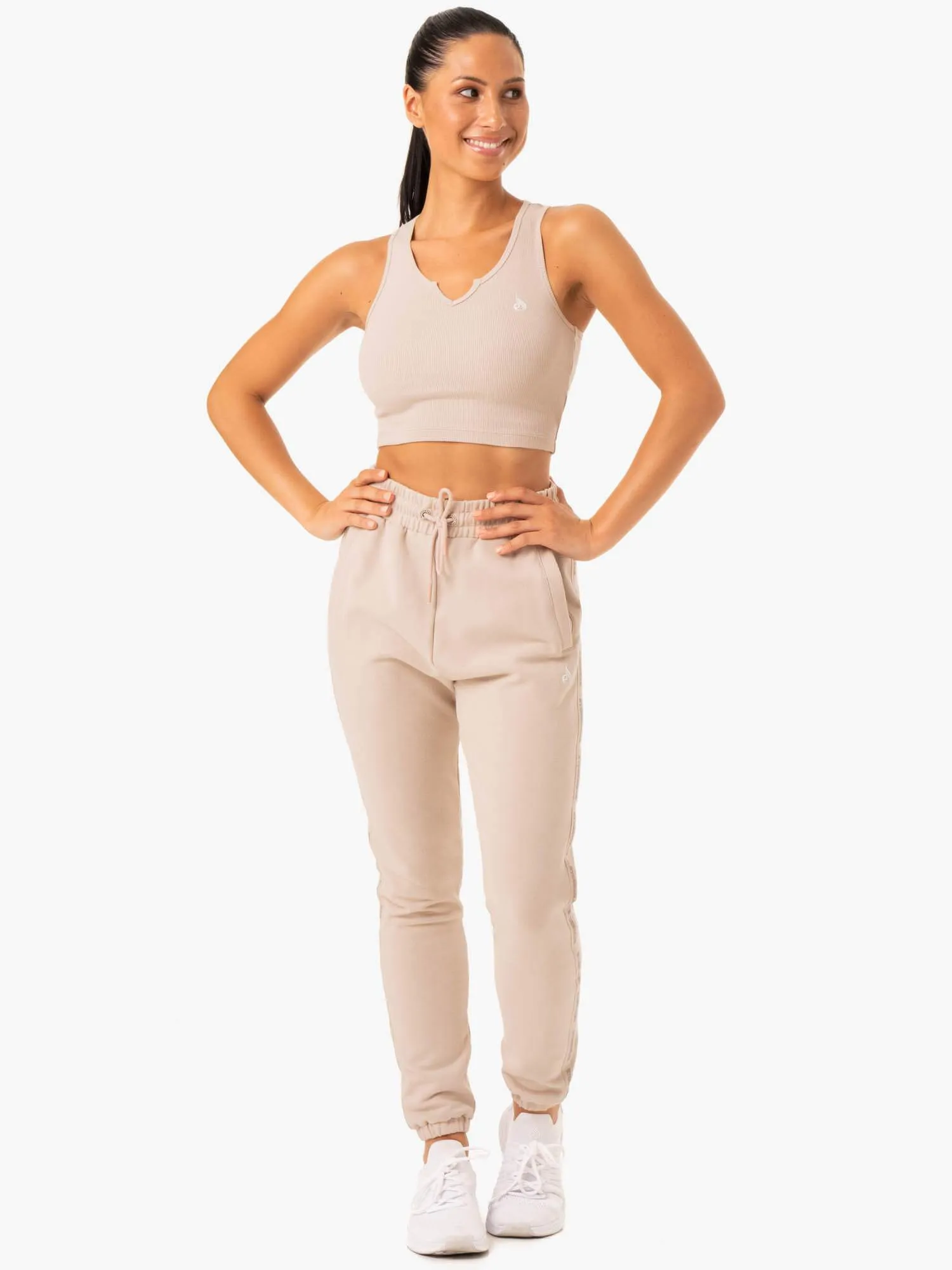 Base High Waisted Track Pants - Mushroom