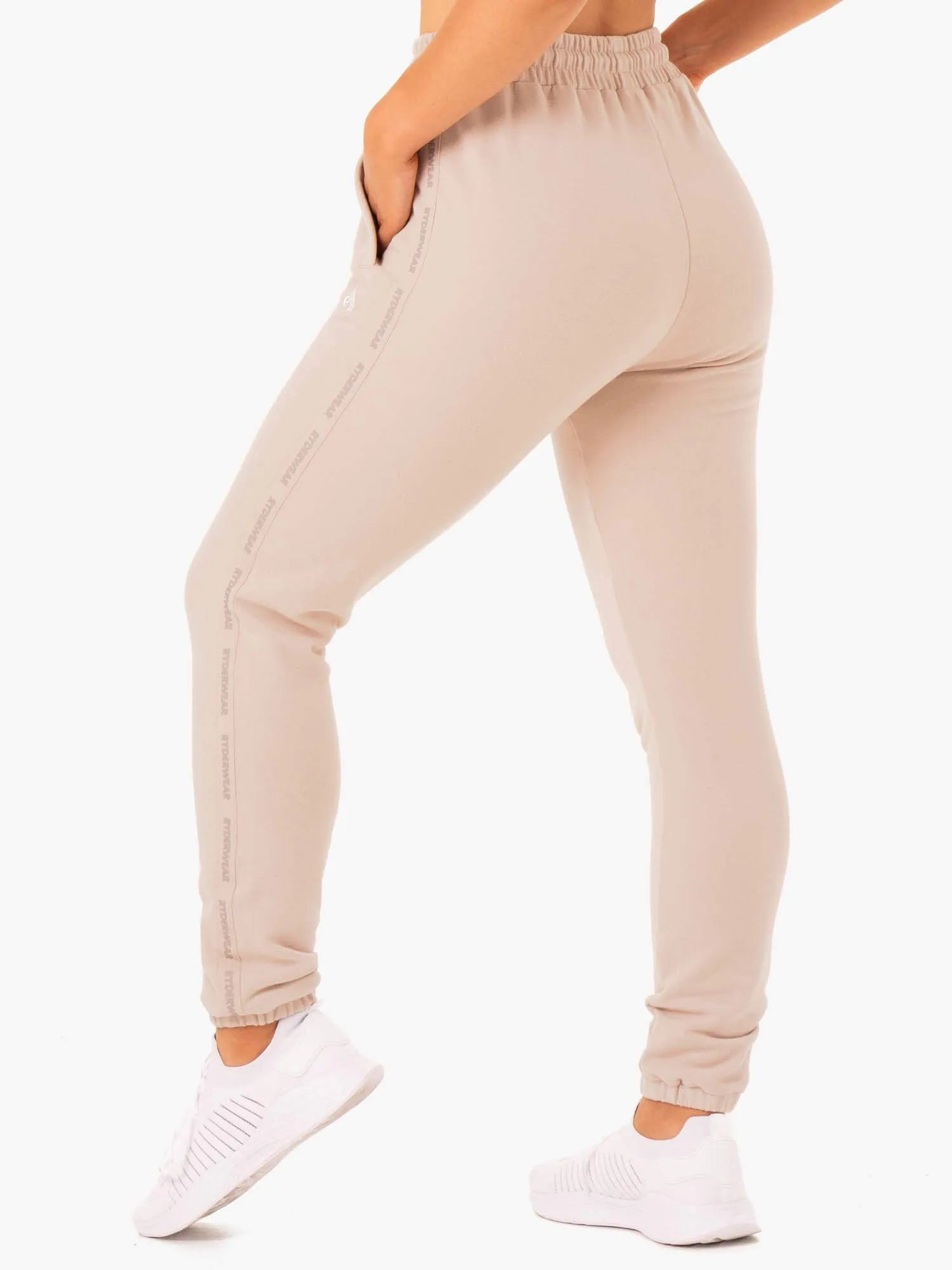 Base High Waisted Track Pants - Mushroom
