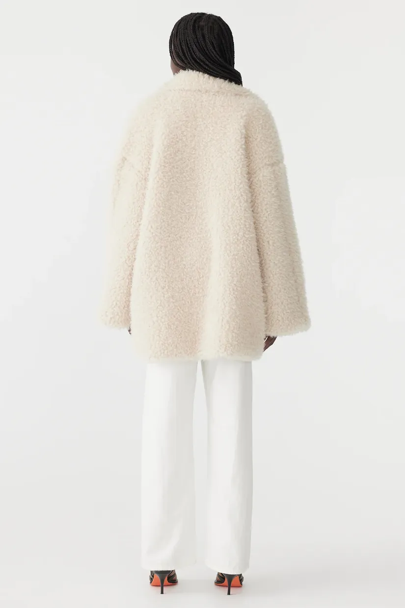 Bassike Textured Coat - Cream