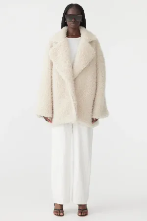 Bassike Textured Coat - Cream