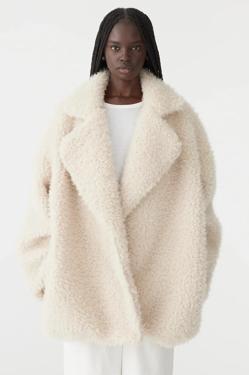 Bassike Textured Coat - Cream