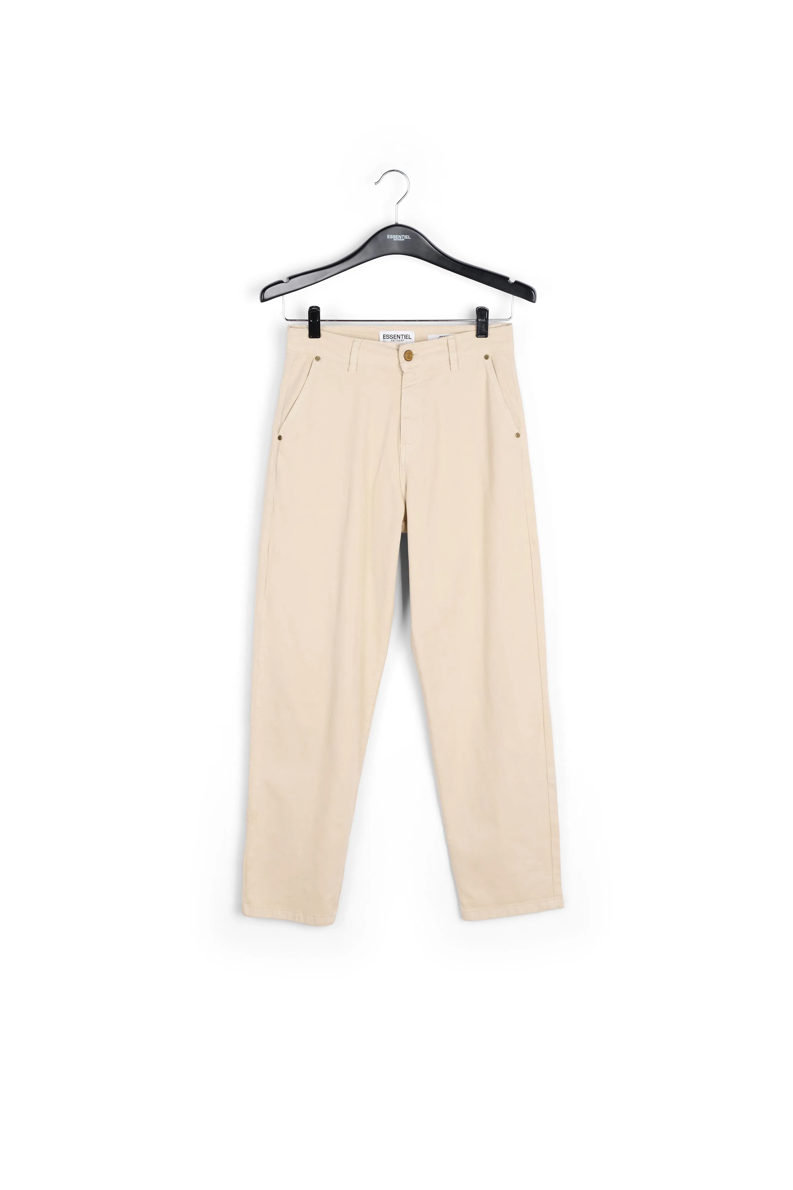 Beige high-waisted trousers