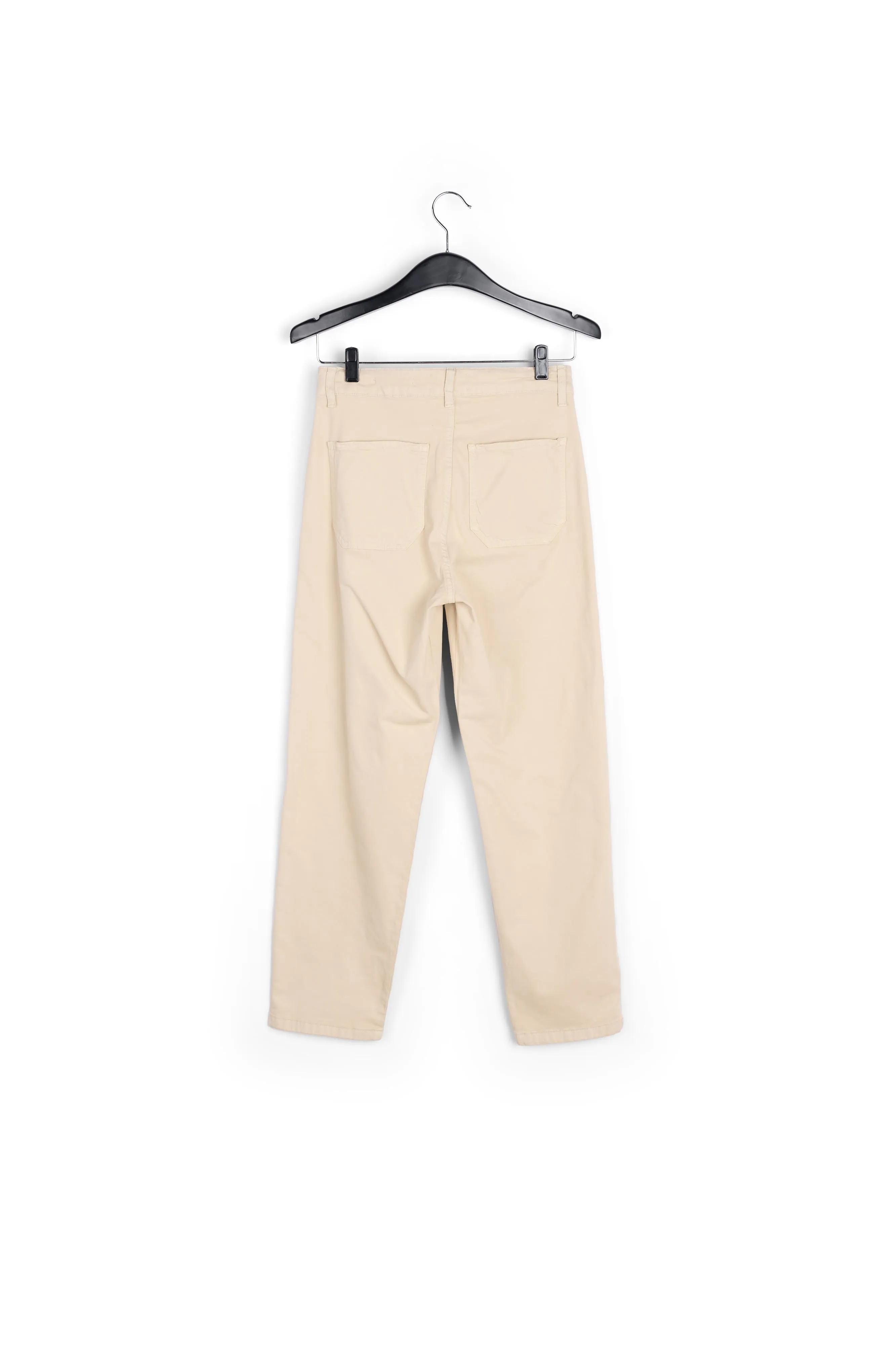 Beige high-waisted trousers