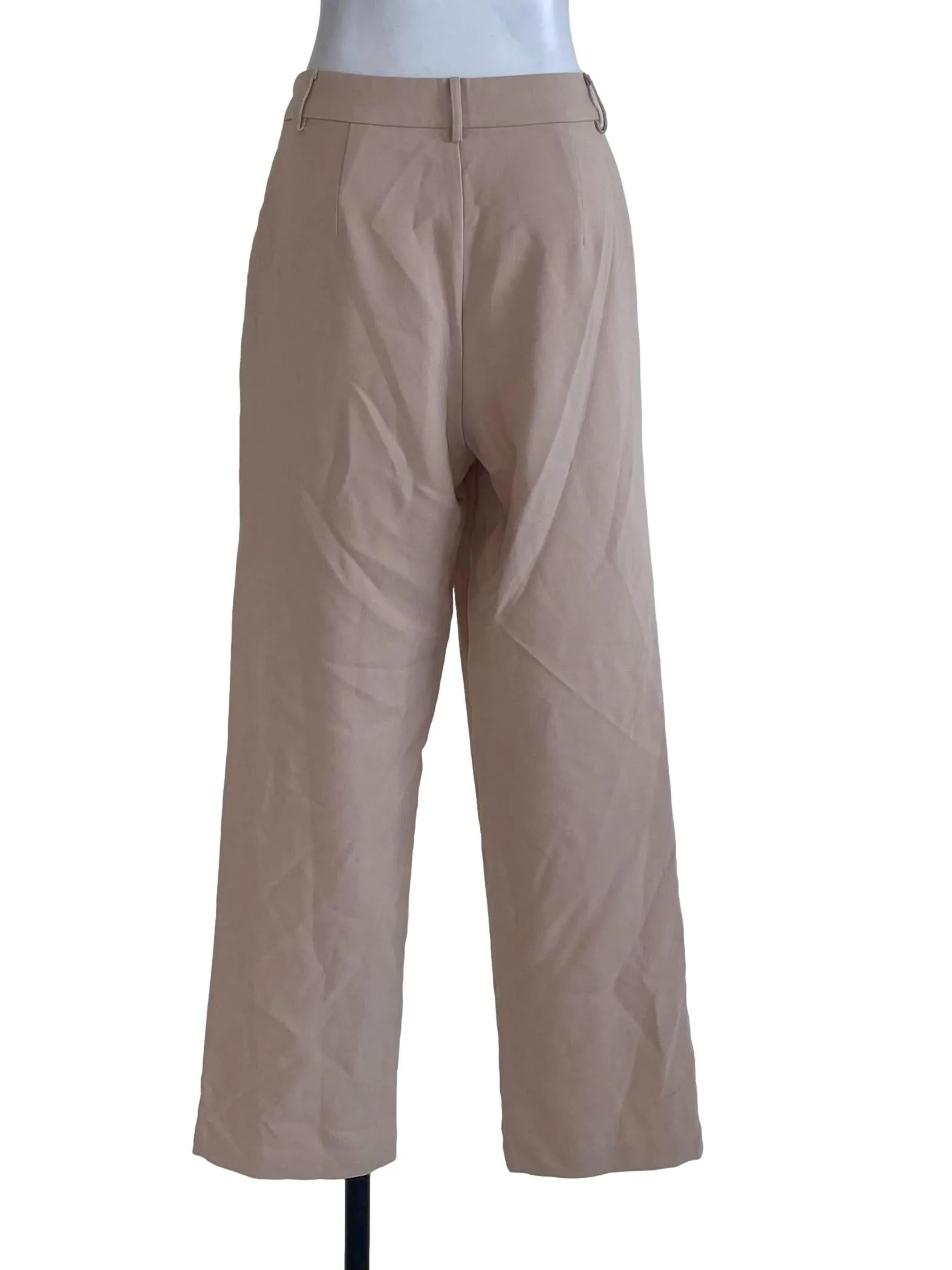 Beige Plain Straigh Cut Pants