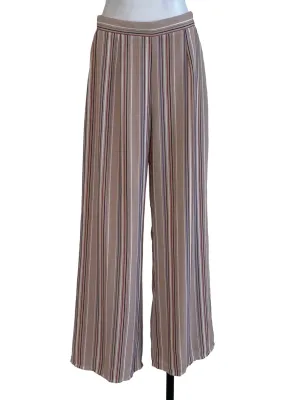 Beige Stripes Straight Cut Pants