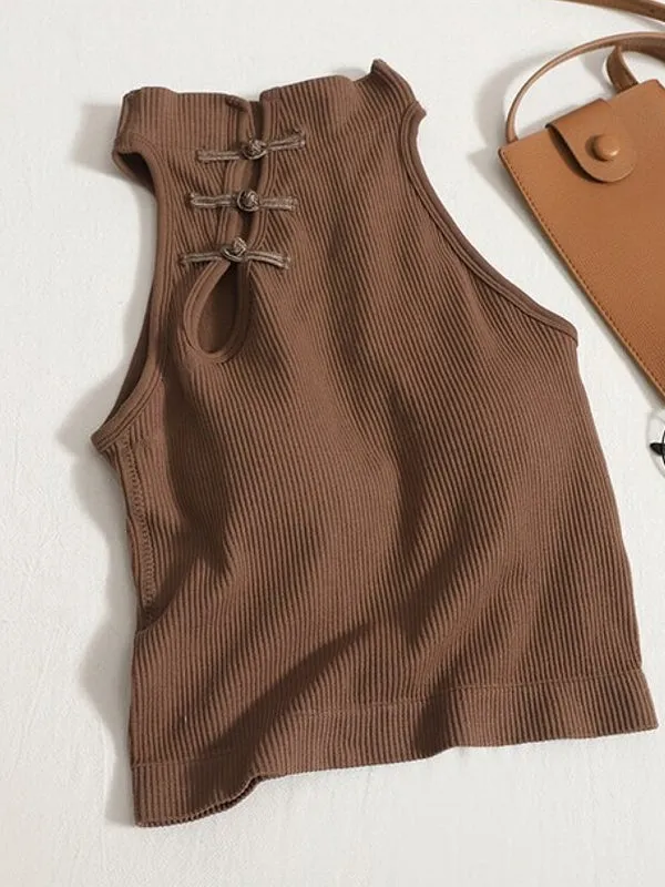 Black Neck Top Crop Top Halter Chinese Women Style