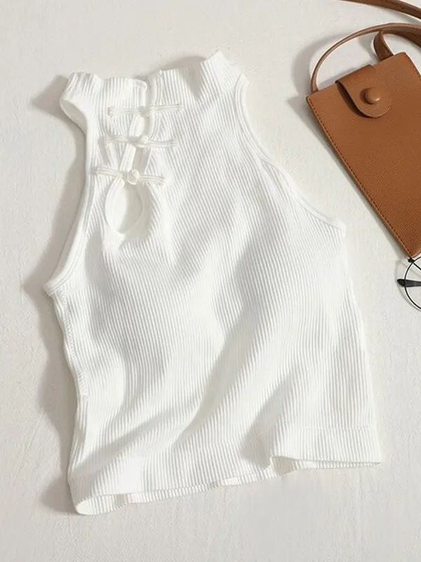 Black Neck Top Crop Top Halter Chinese Women Style