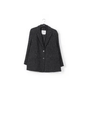Black oversized bouclé blazer