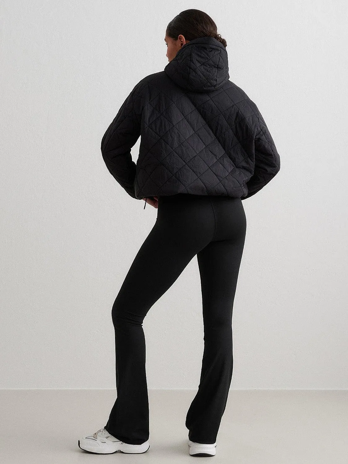 Black Oversized Quilted Anorak