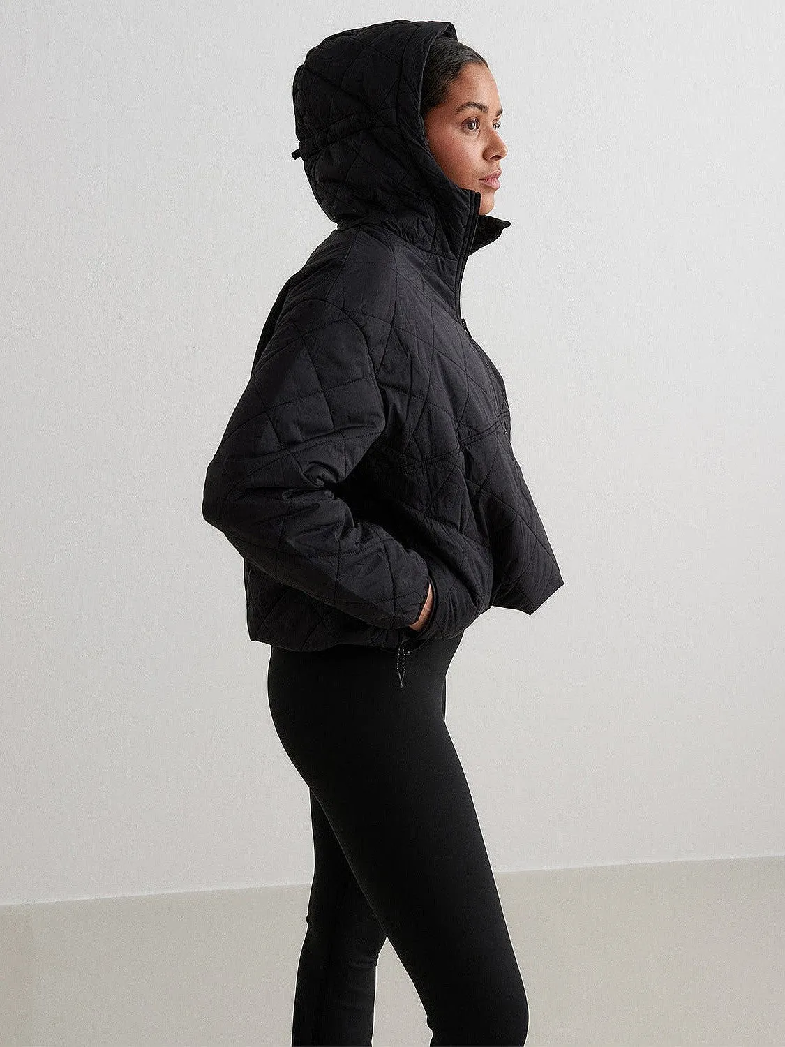 Black Oversized Quilted Anorak