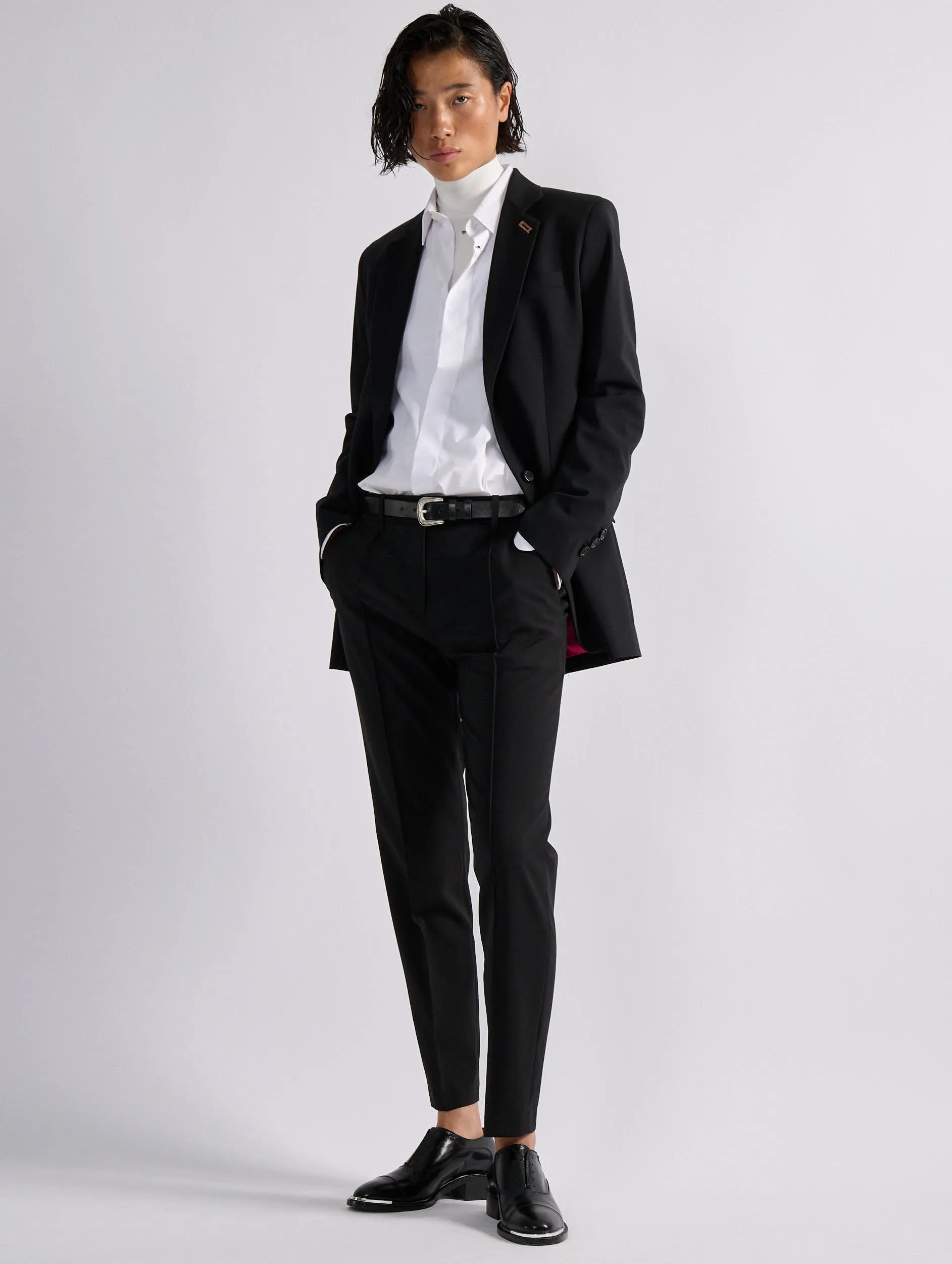 Black stretch wool Roxy trousers