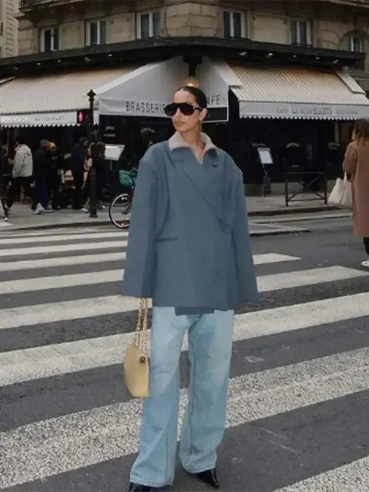 Blazer coat - oversized autumn coat in a loose fit for women