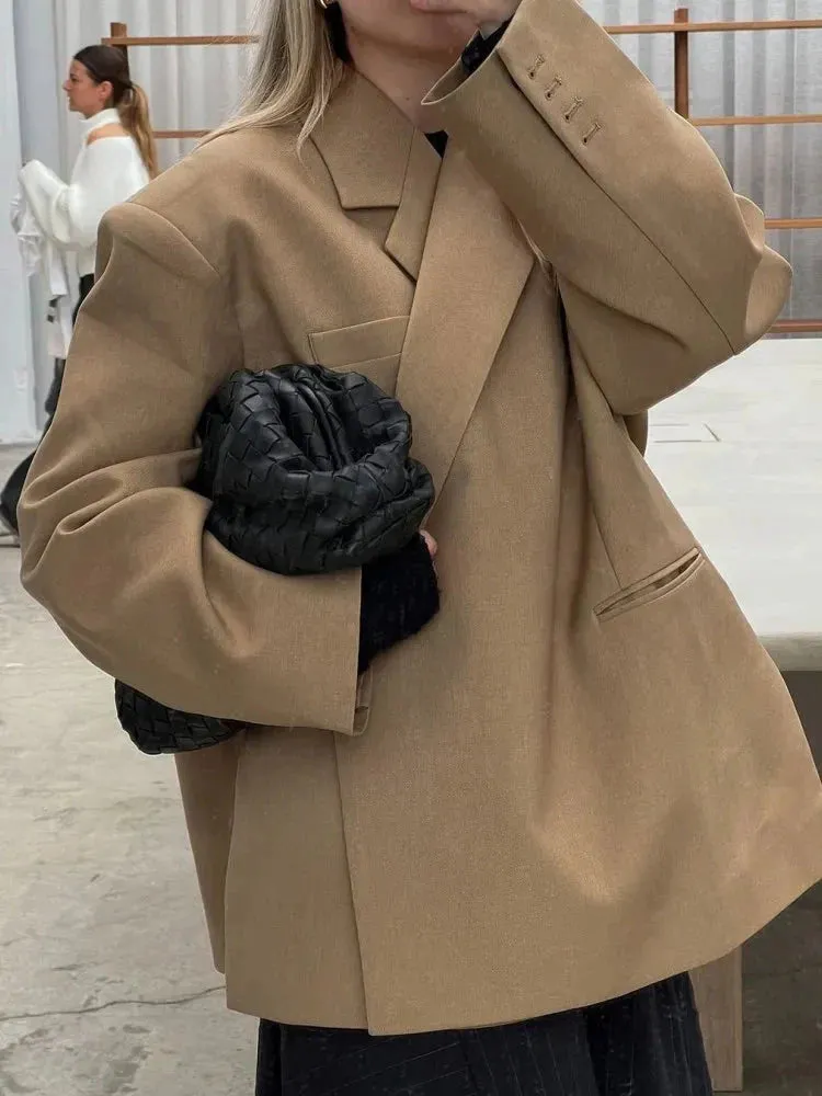 Blazer coat - oversized autumn coat in a loose fit for women