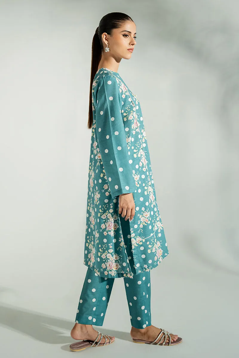 BLAZING BLUE-KHADDAR 2 PIECE