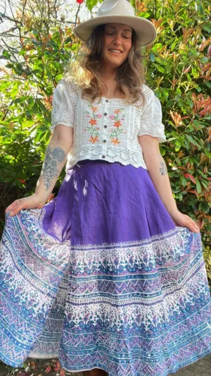 Blockprint Wrap Skirt