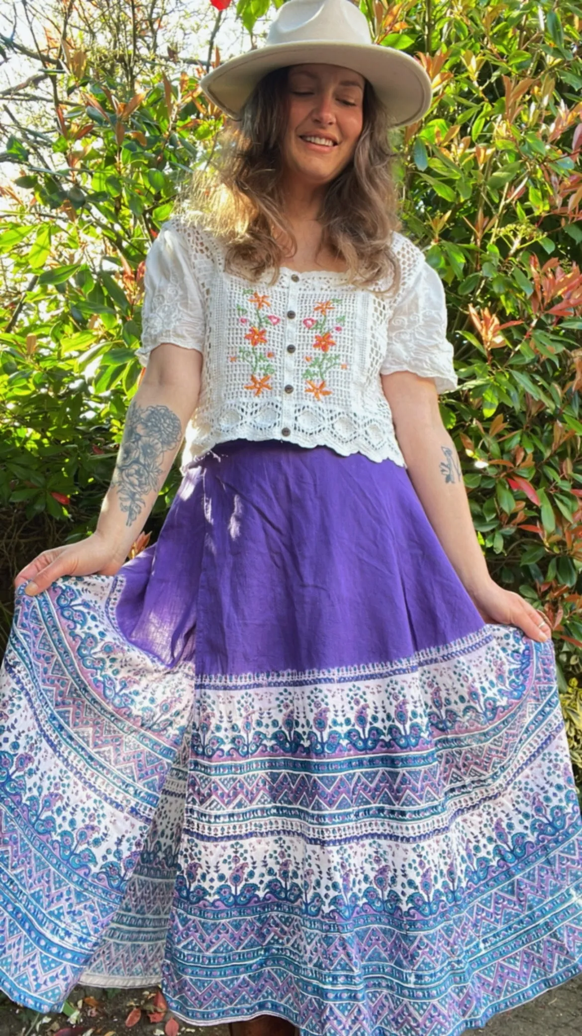Blockprint Wrap Skirt