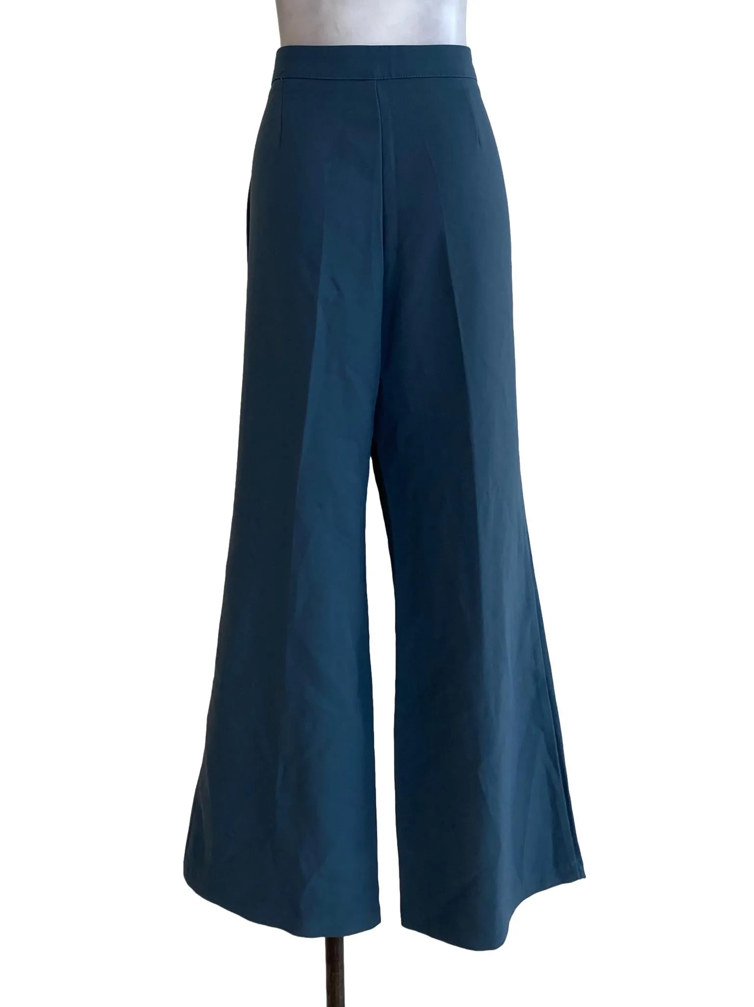 Blue Long Straight Cut Pants