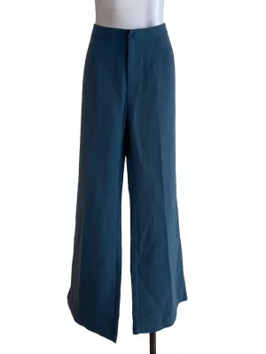 Blue Long Straight Cut Pants