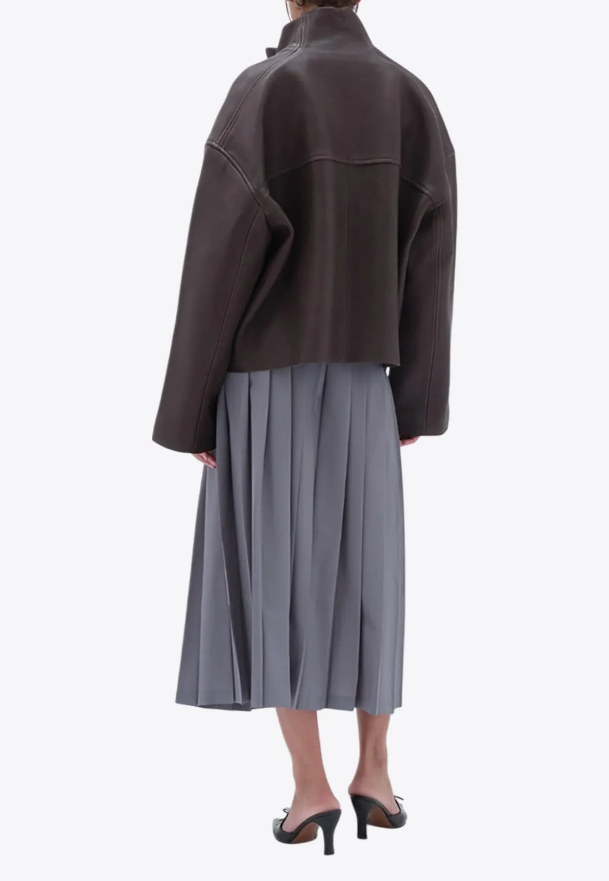 Bonded Oversized Leather Jacket