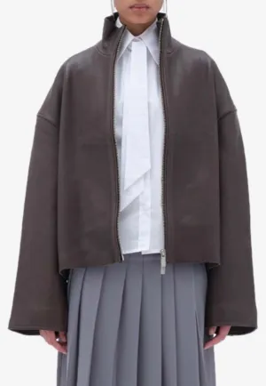 Bonded Oversized Leather Jacket