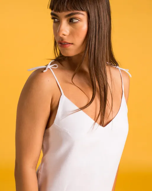 Bora Bora Linen Dress White