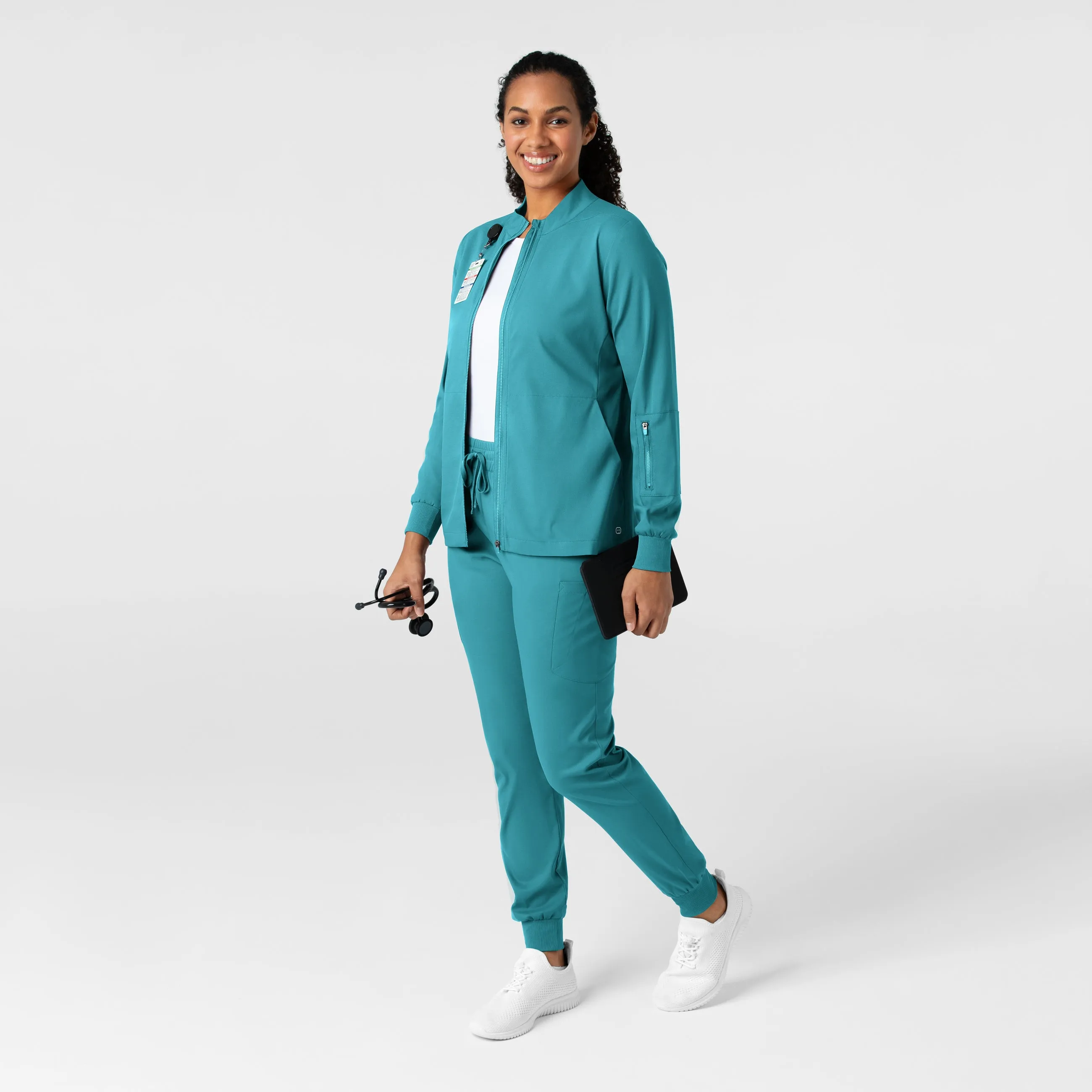 Boundless 8151 Warm Up Scrub Jacket Teal