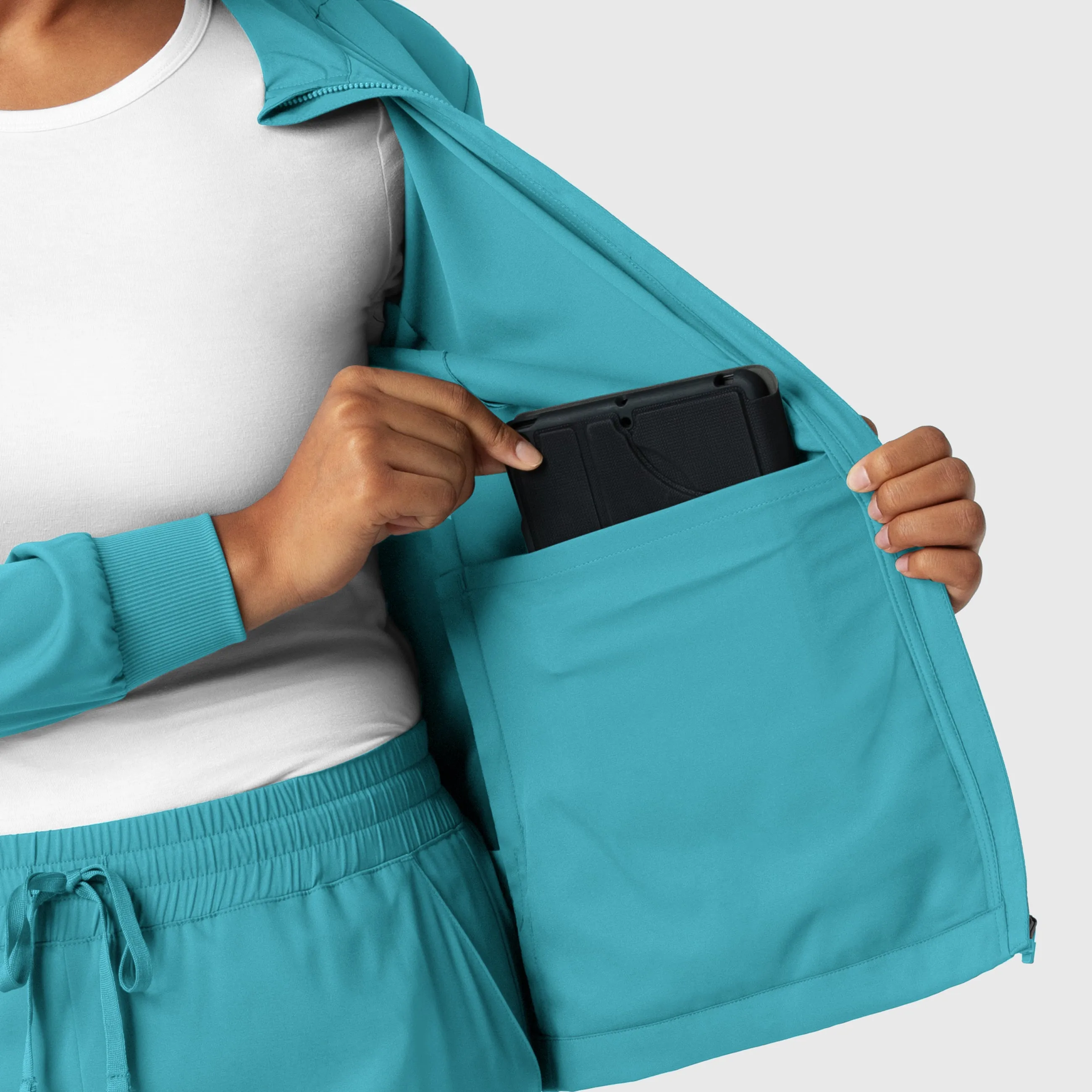 Boundless 8151 Warm Up Scrub Jacket Teal