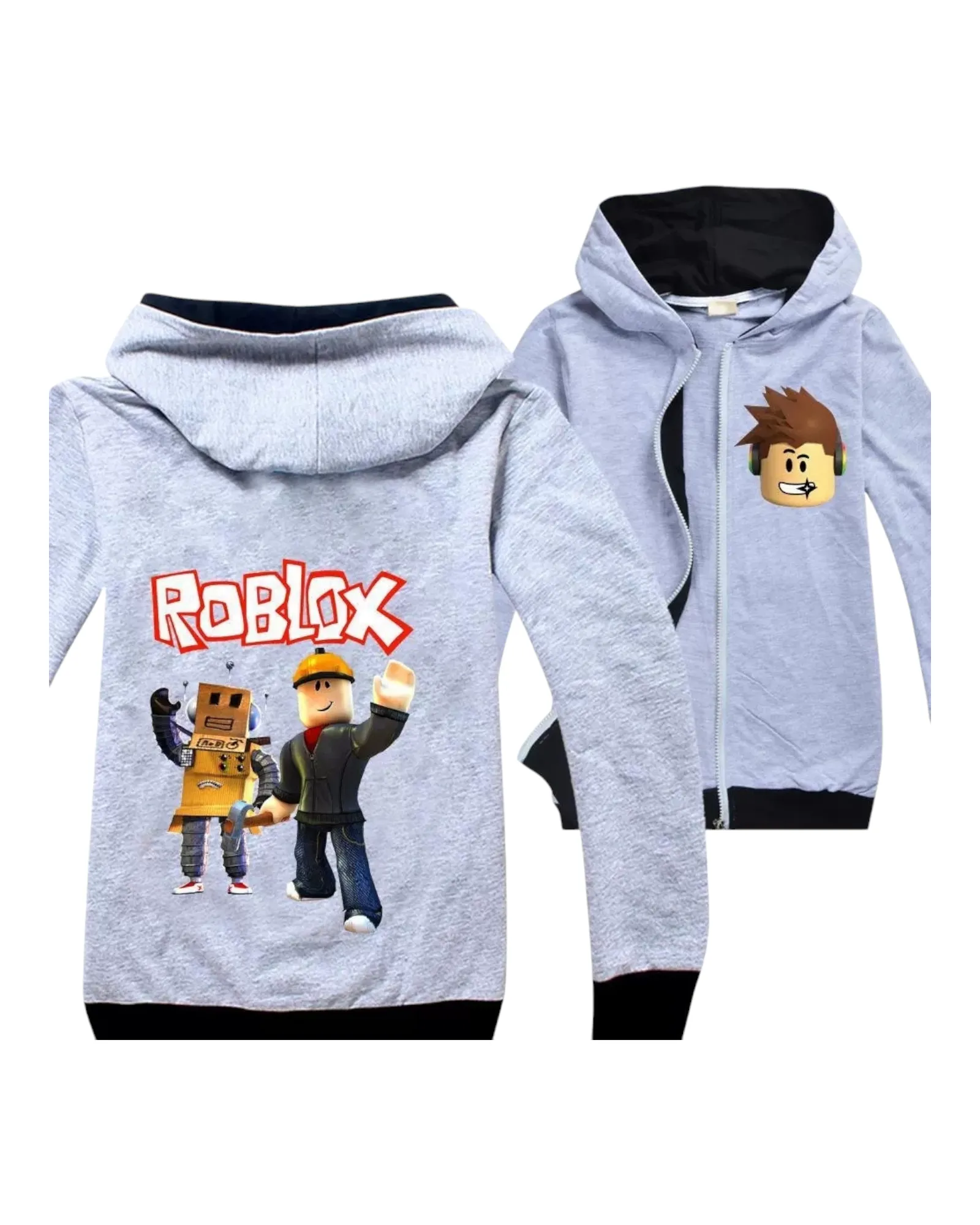 Boys' Cotton Zip-Up Roblox Hoodie Jacket