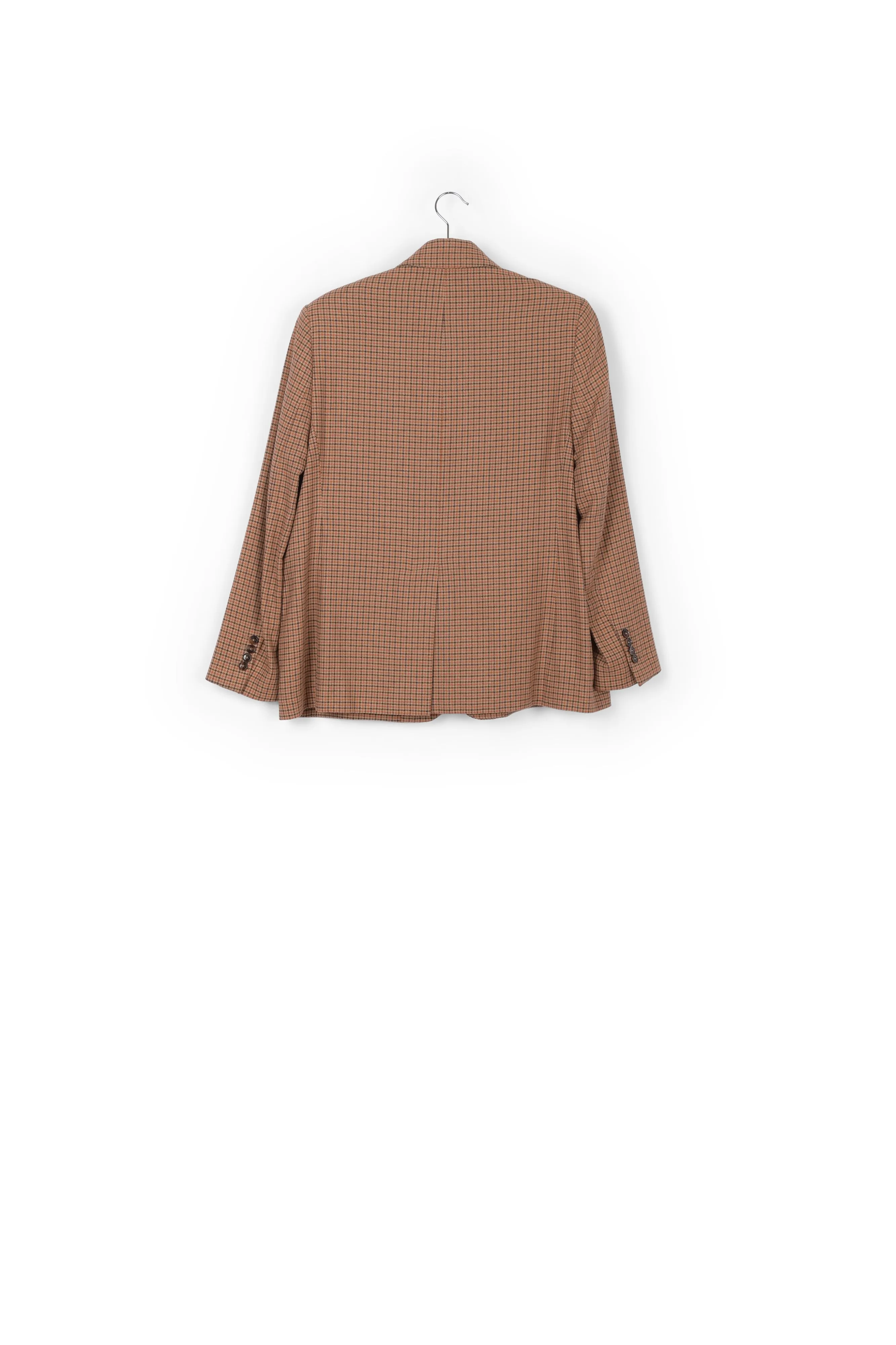 Brown check oversized-fit blazer