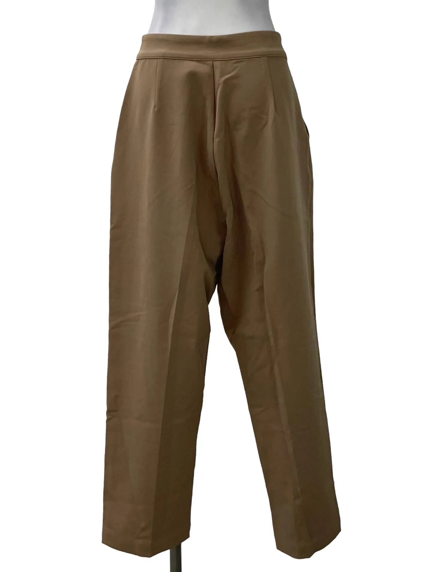 Brown Double Button Straight Cut Pants