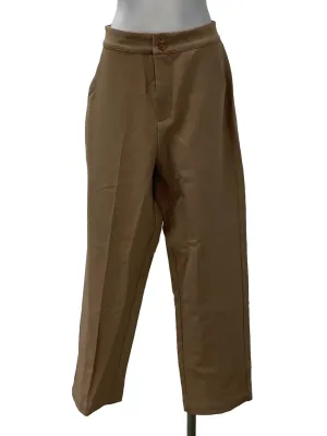 Brown Double Button Straight Cut Pants