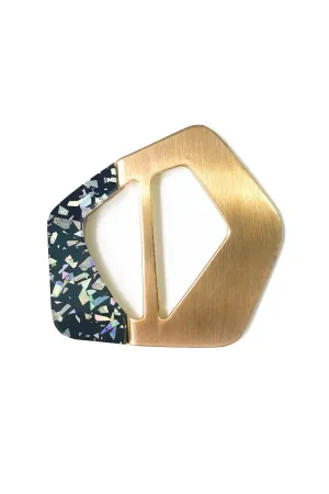 Buckle in Gold Black Marble