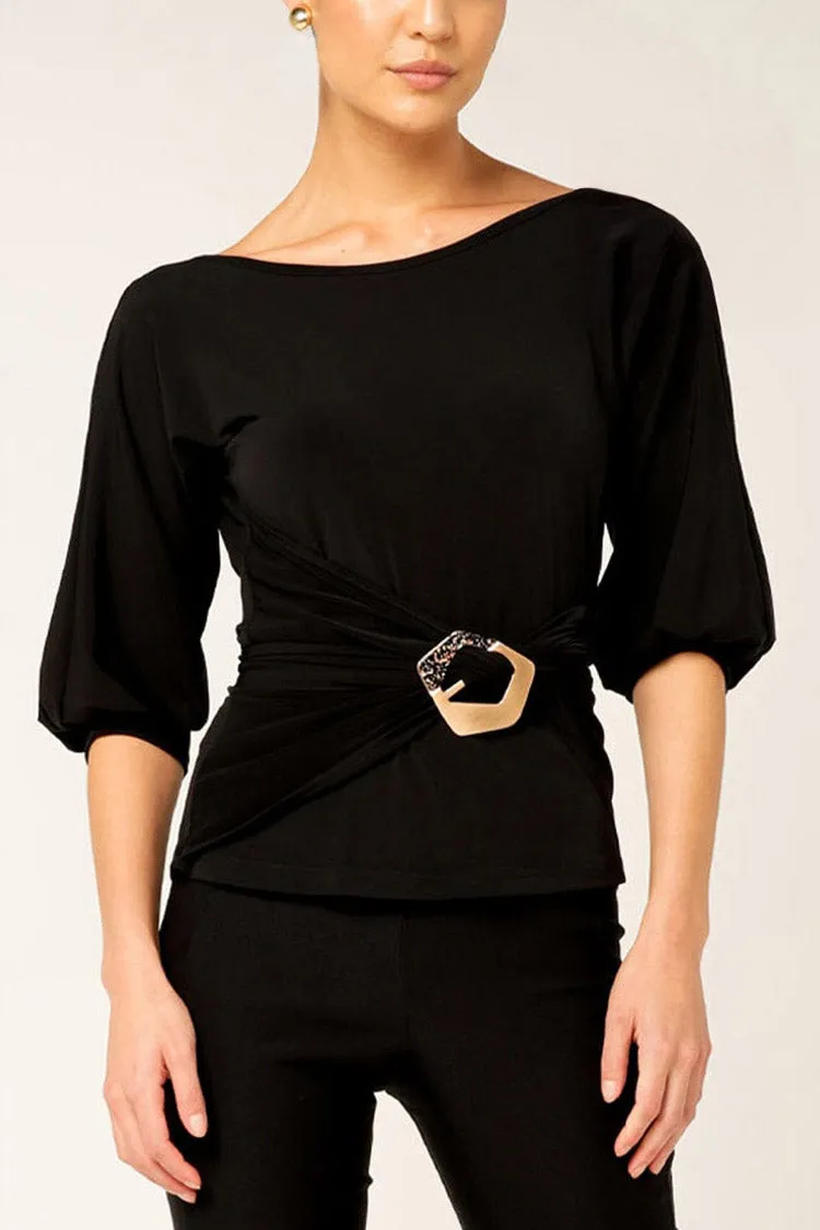 Buckle in Gold Black Marble