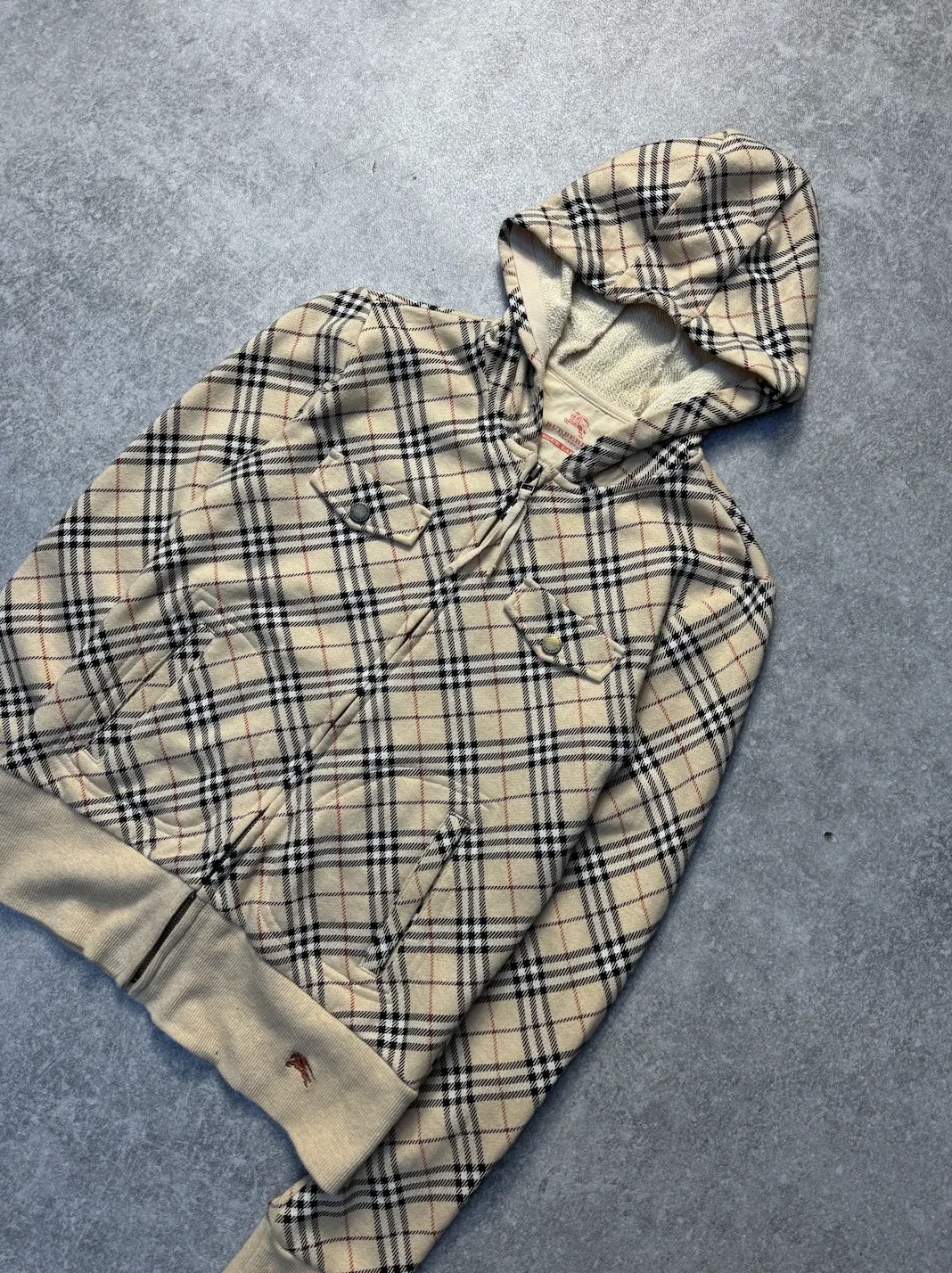 Burberry Nova Check Printed Hooded Zip-Up Jacket