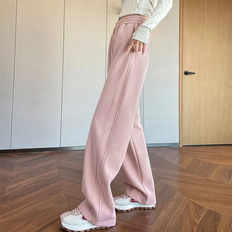 Casual Women's Wide Leg Sweatpants with Waist Drawstring