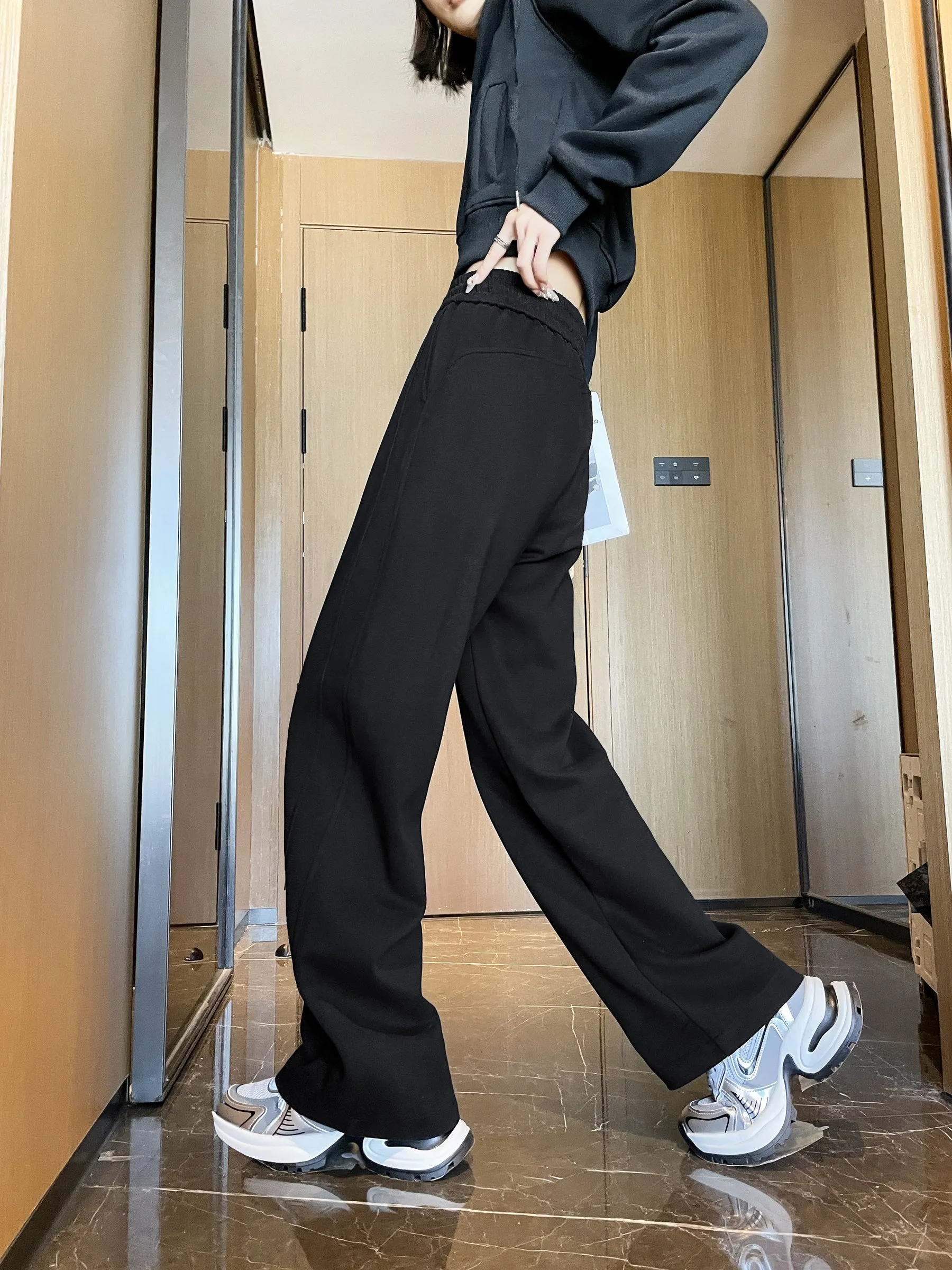 Casual Women's Wide Leg Sweatpants with Waist Drawstring