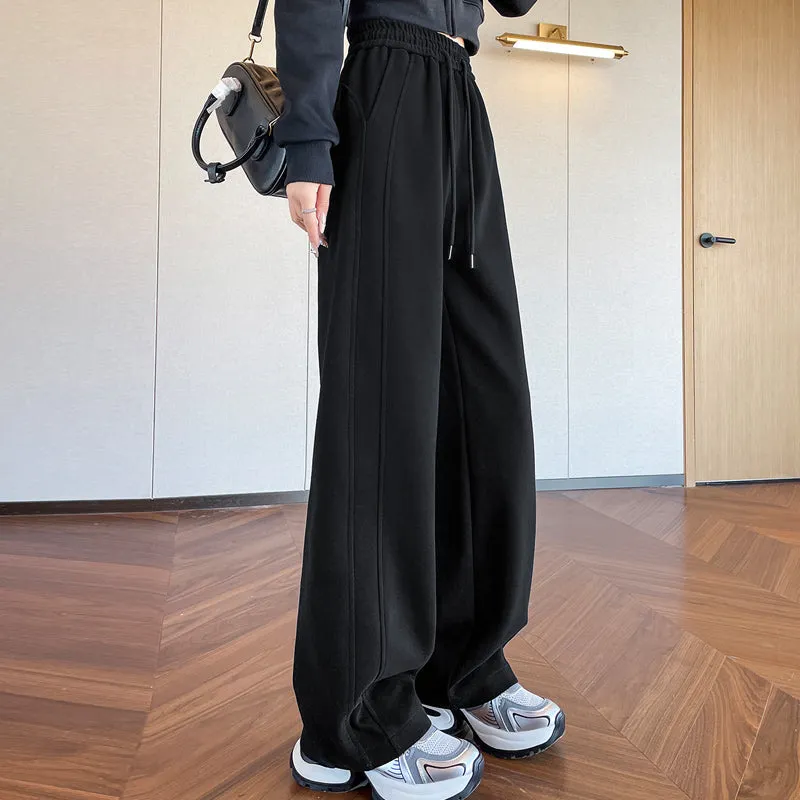 Casual Women's Wide Leg Sweatpants with Waist Drawstring