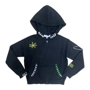 Central Park West Zeke Embroidered Hoodie - Black