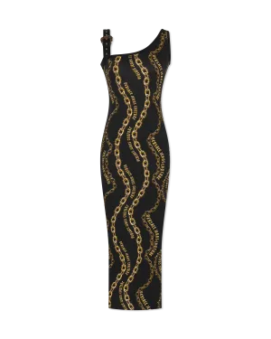 Chain Couture Baroque Buckle Midi Tank Dress