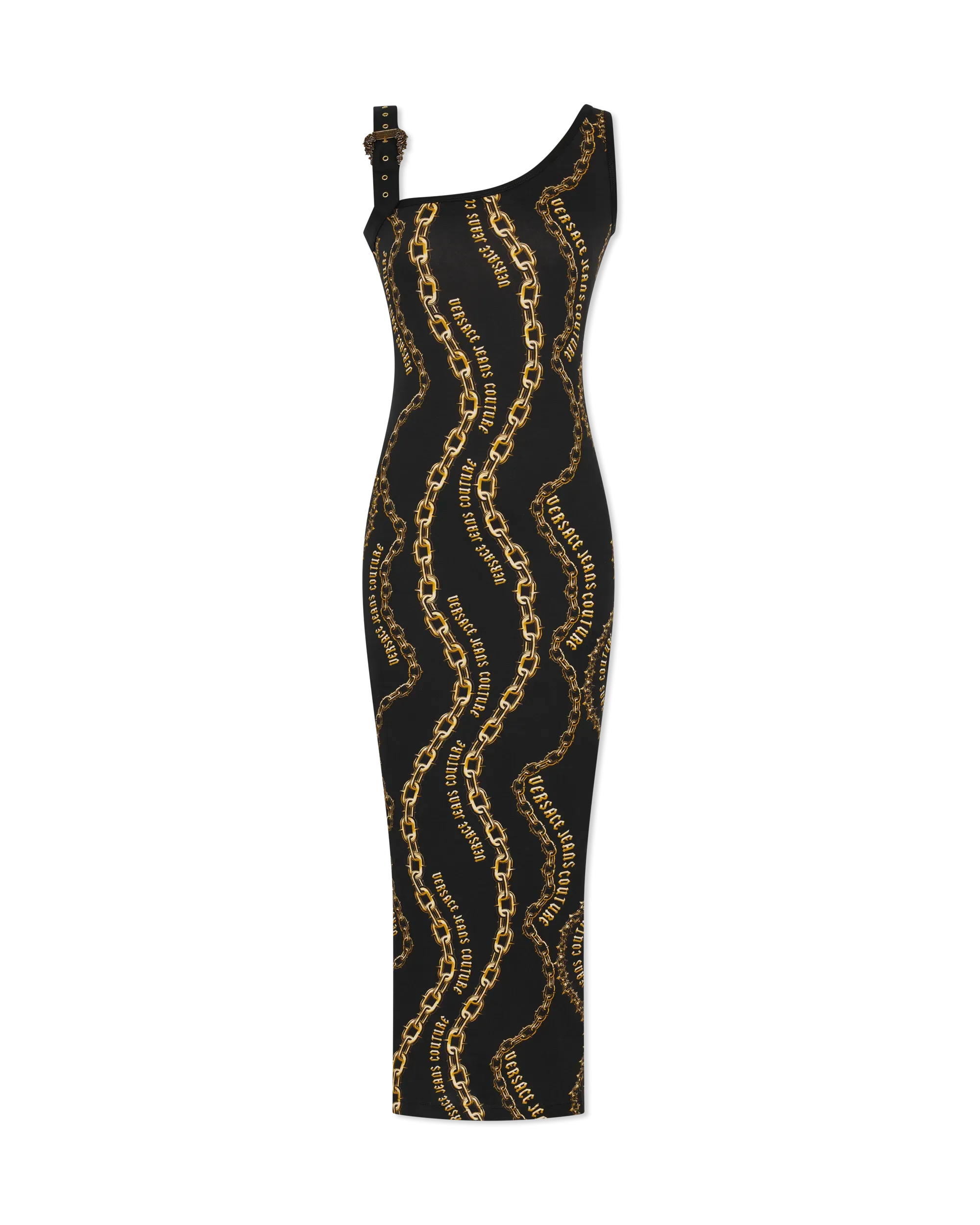 Chain Couture Baroque Buckle Midi Tank Dress