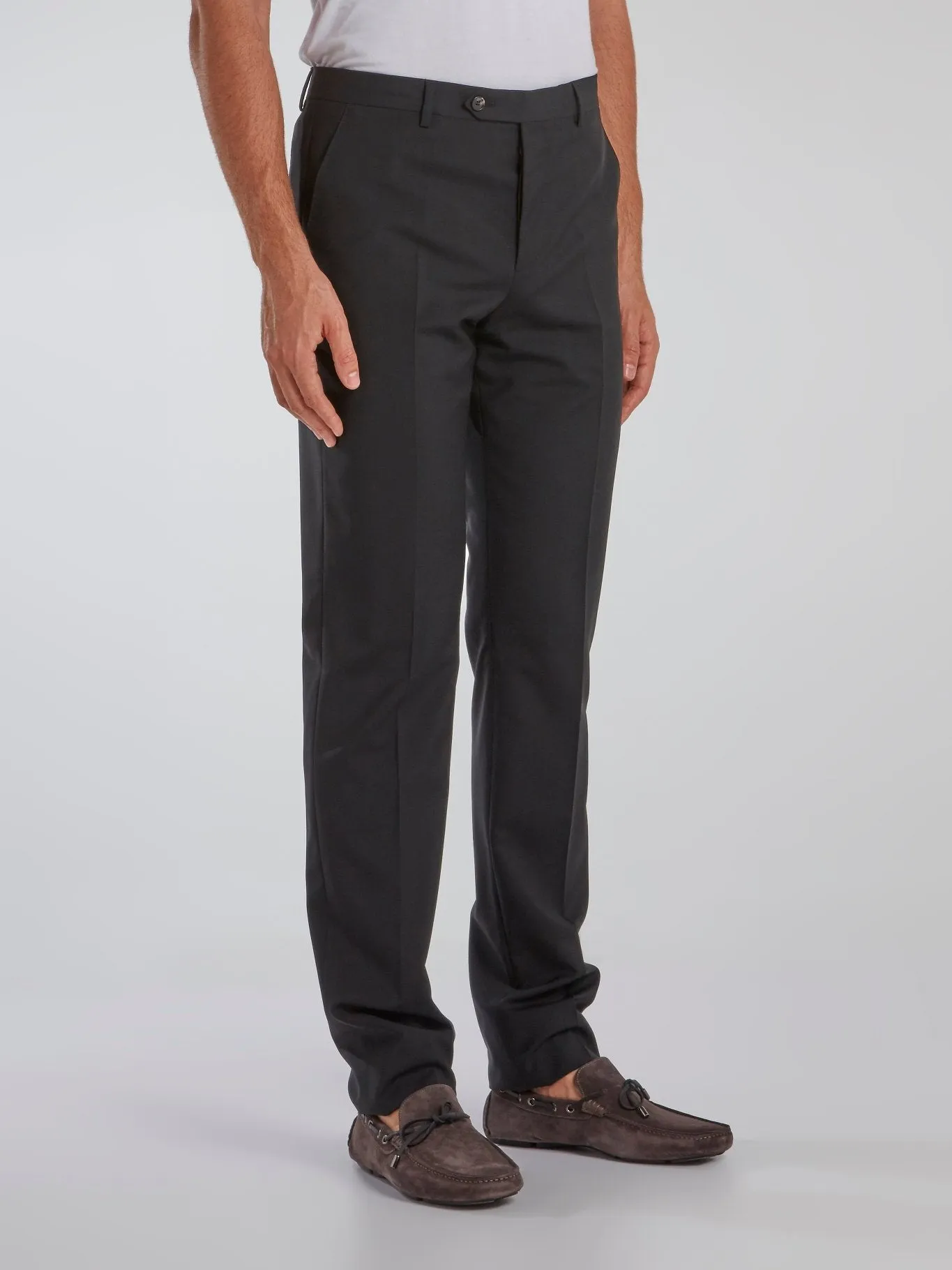 Charcoal Straight Cut Suit Pants