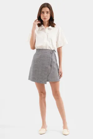Checkered Wrap Skirt