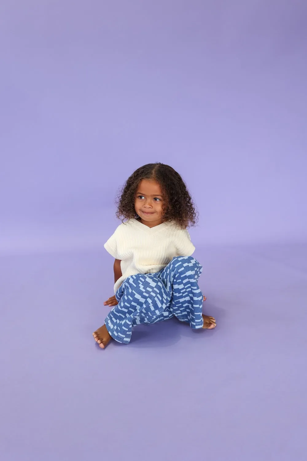 Chunky Rib V-Neck Vest - Milk