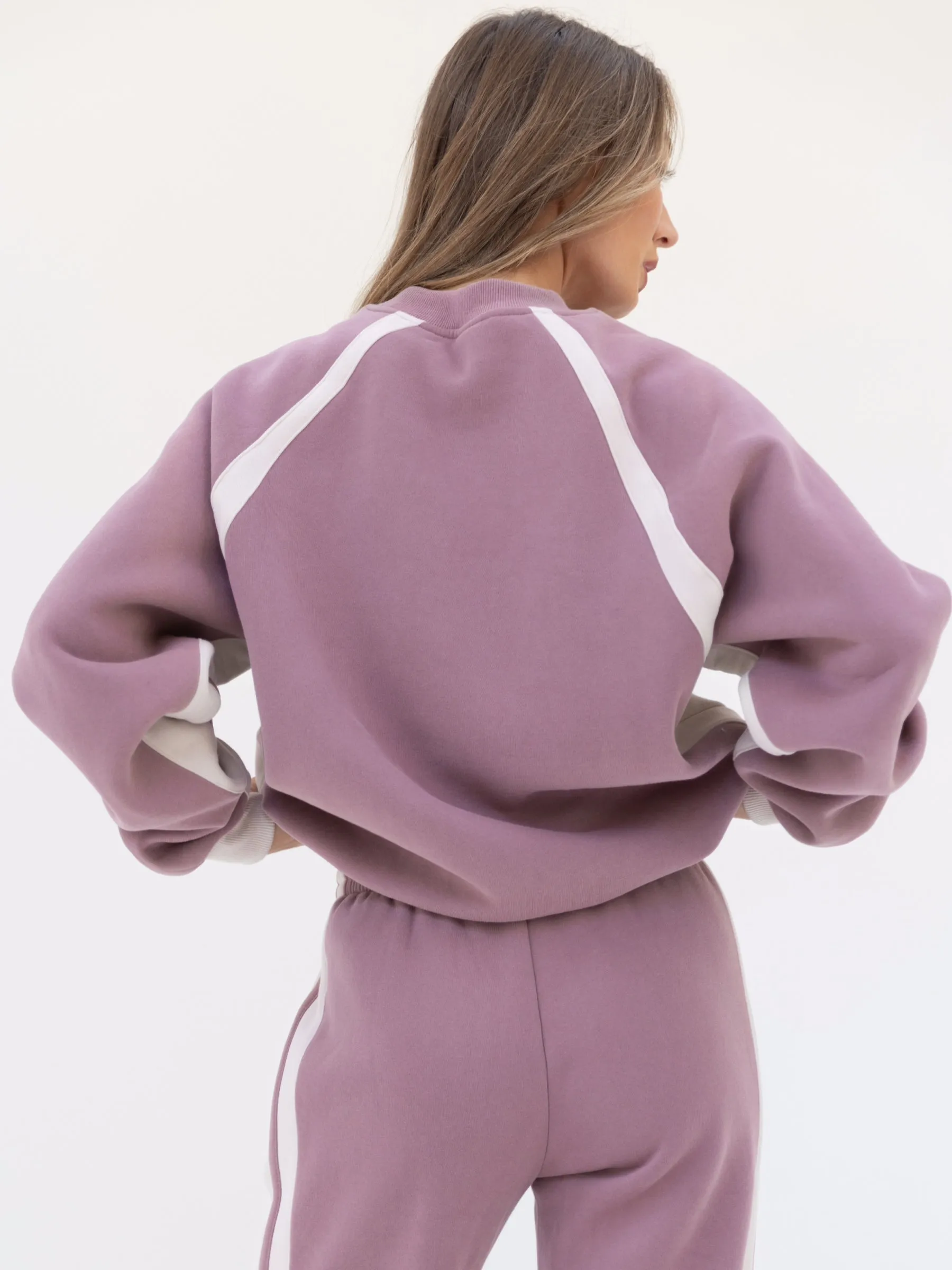 Classic Panel Oversized Jumper - Dusty Pink
