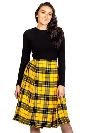 Classic Tartan Pleated Plaid Midi Skirt