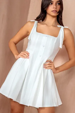 Cody White Tie Shoulder Dress