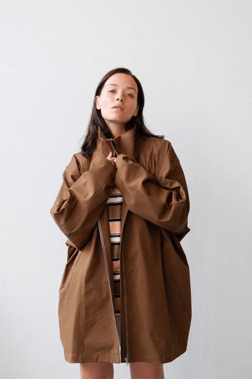 Commonplace Essentials City Twill Jacket - Coffee