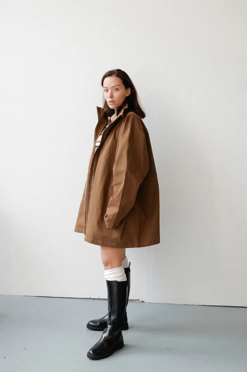 Commonplace Essentials City Twill Jacket - Coffee